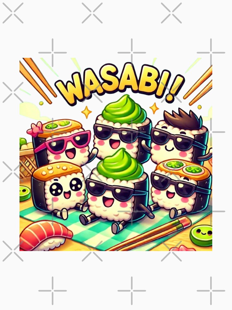 Wasabi Party Squad | Fun and Cute Sushi Design by GemBob Creations