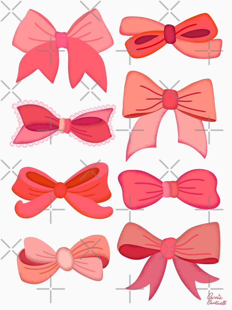 Pretty Bows in Pink by Carrie Cantwell Art