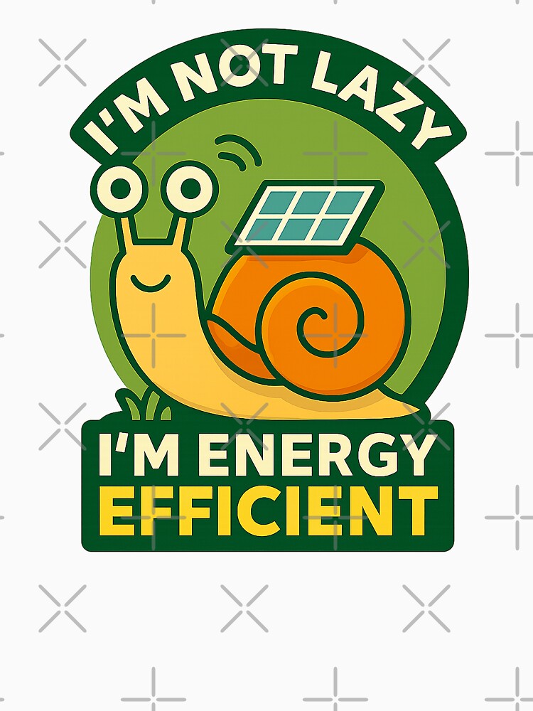 Snail Quote – “I’m Not Lazy, I’m Energy Efficient” | Eco Flat Humor by Modivox