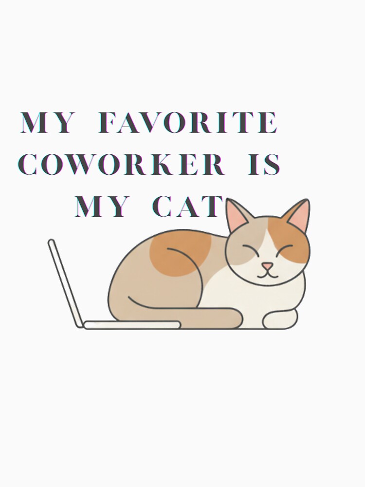 Funny Remote Work Cat Coworker - Minimalist Home Office Decor by Pukisdaizi