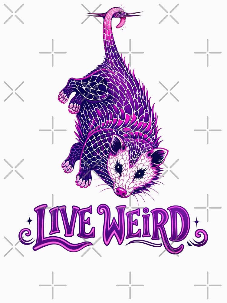 Live Weird Purple Opossum Funny Trash Cat by LSphere Art