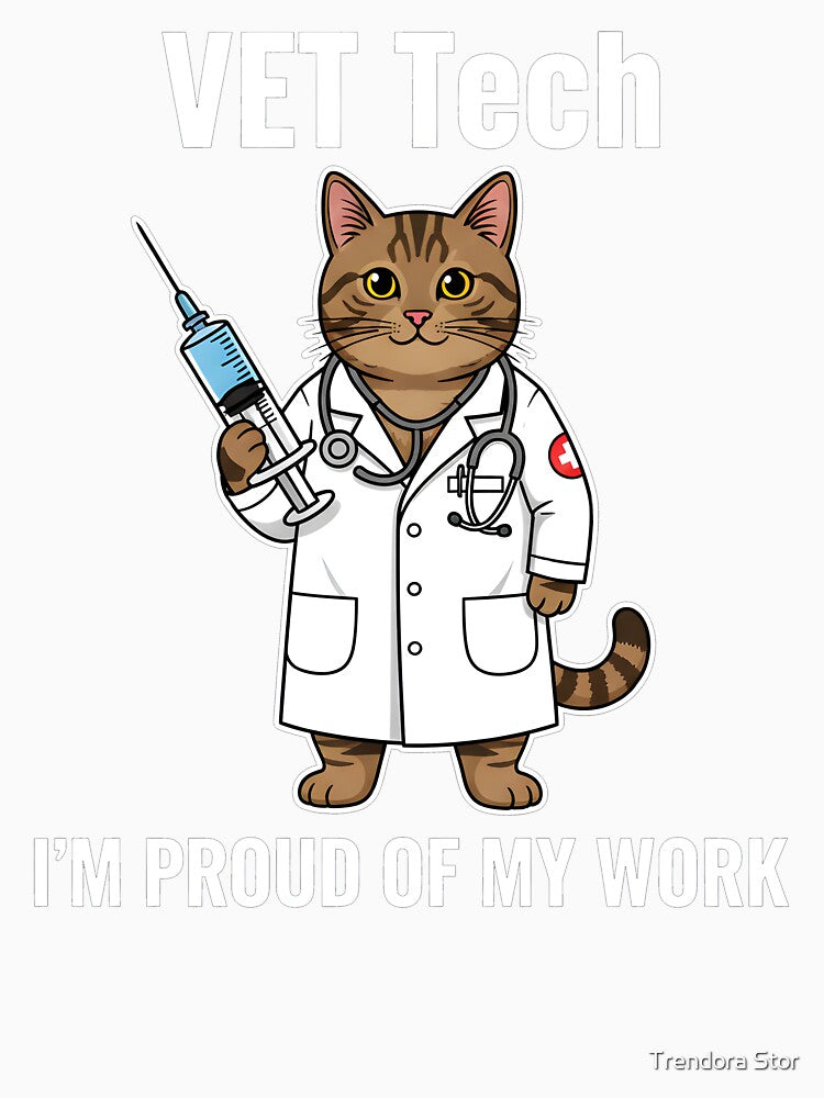 Proud Vet Tech Cat Doctor - I'm Proud of My Work by Trendora Stor