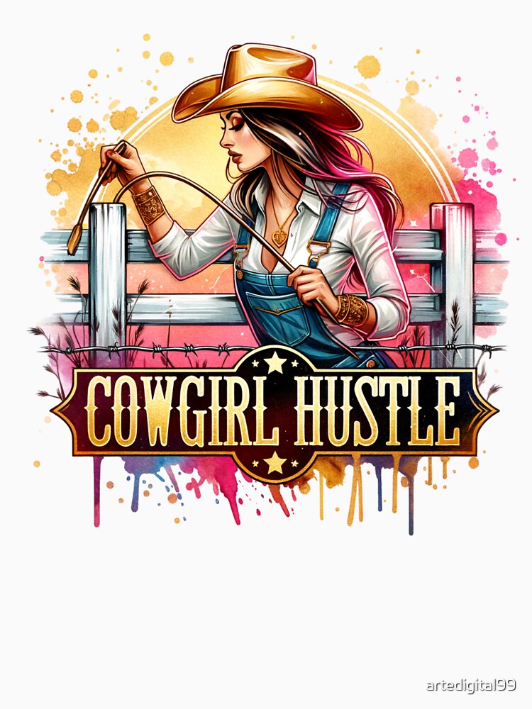 Cowgirl Hustle: T-shirt, Mug, Sticker & More by artedigital99