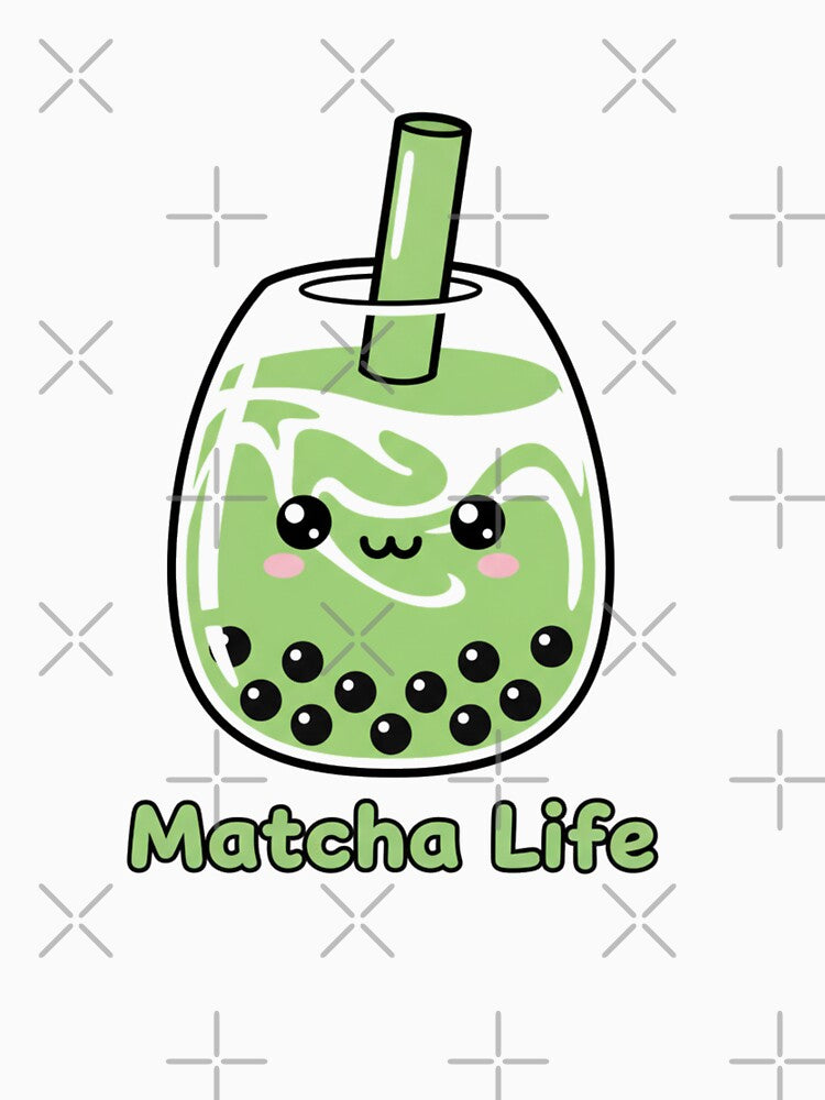 Matcha Life Boba Tea Lover Aesthetic Graphic Design by FiveBlessings