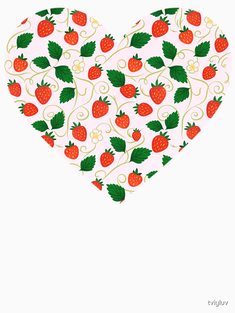 Strawberry Vines – Retro Fruit Pattern by tviyluv