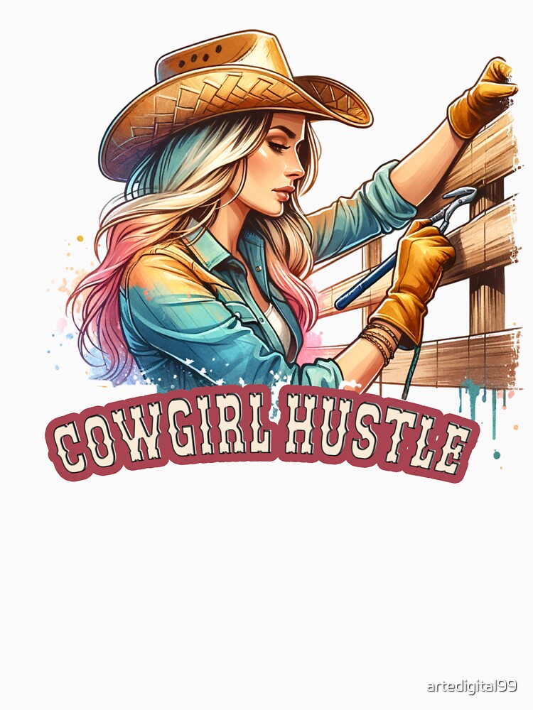 Cowgirl Hustle Spirit- Apparel, Mugs, Stickers & More by artedigital99