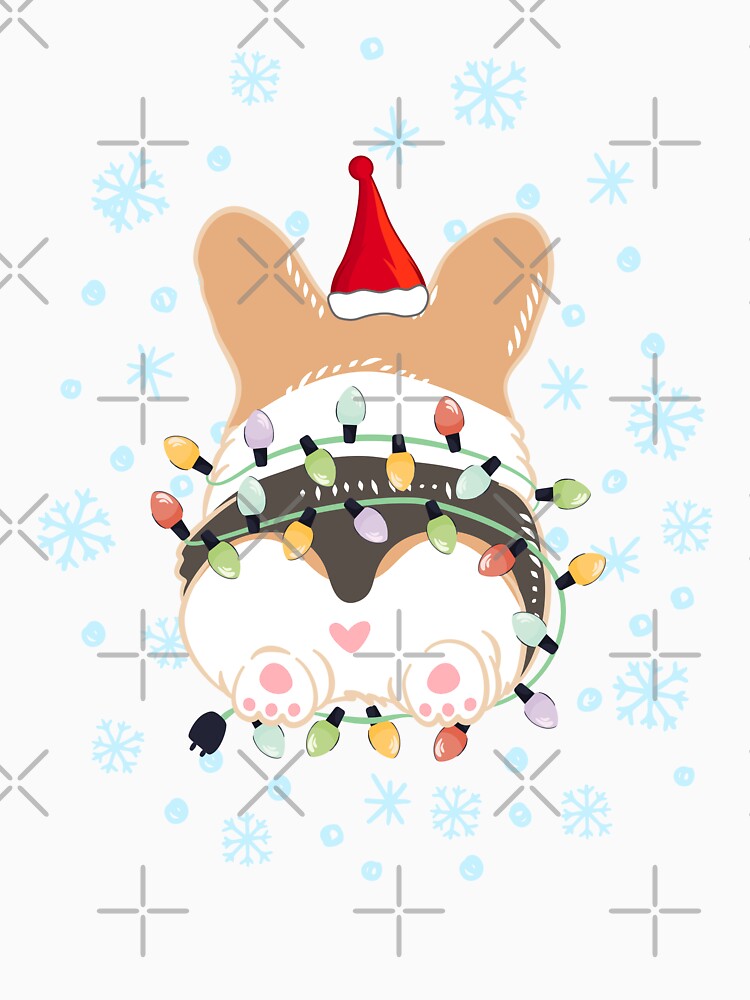 Cute Christmas Corgi Butt - Red Tricolor 2 by Lulupainting