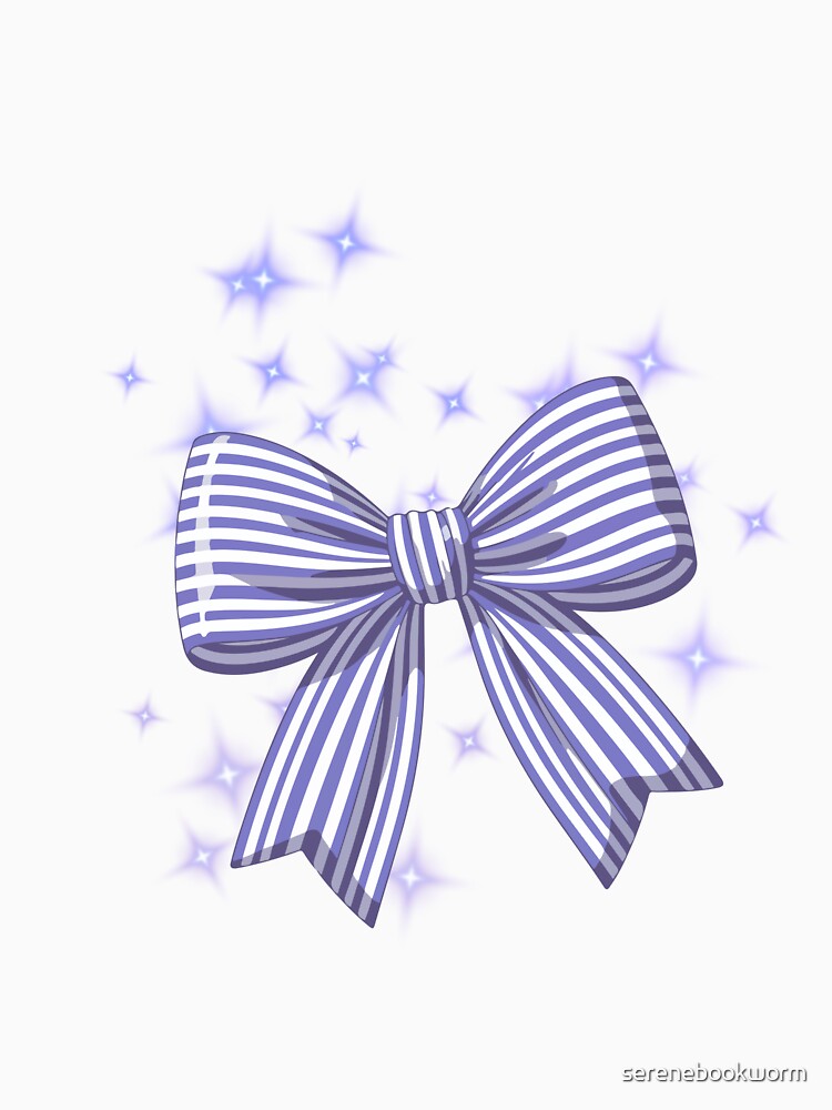 Purple striped ribbon bow (I'm just a girl) by serenebookworm