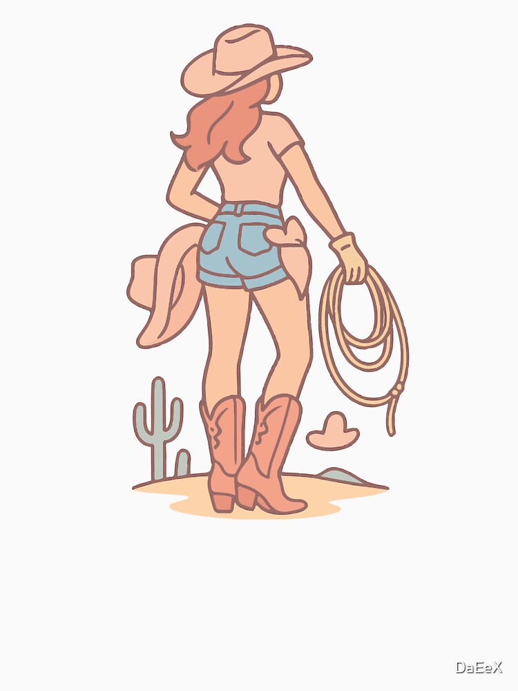 Pastel Cowgirl Aesthetic Boots and Lasso Art by DaEeX