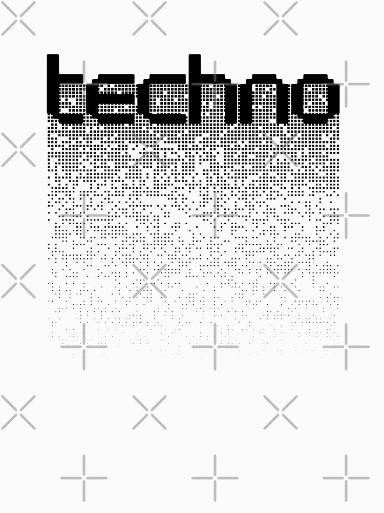 Techno Music Fading Pixels (Black) by MusicMerchLab
