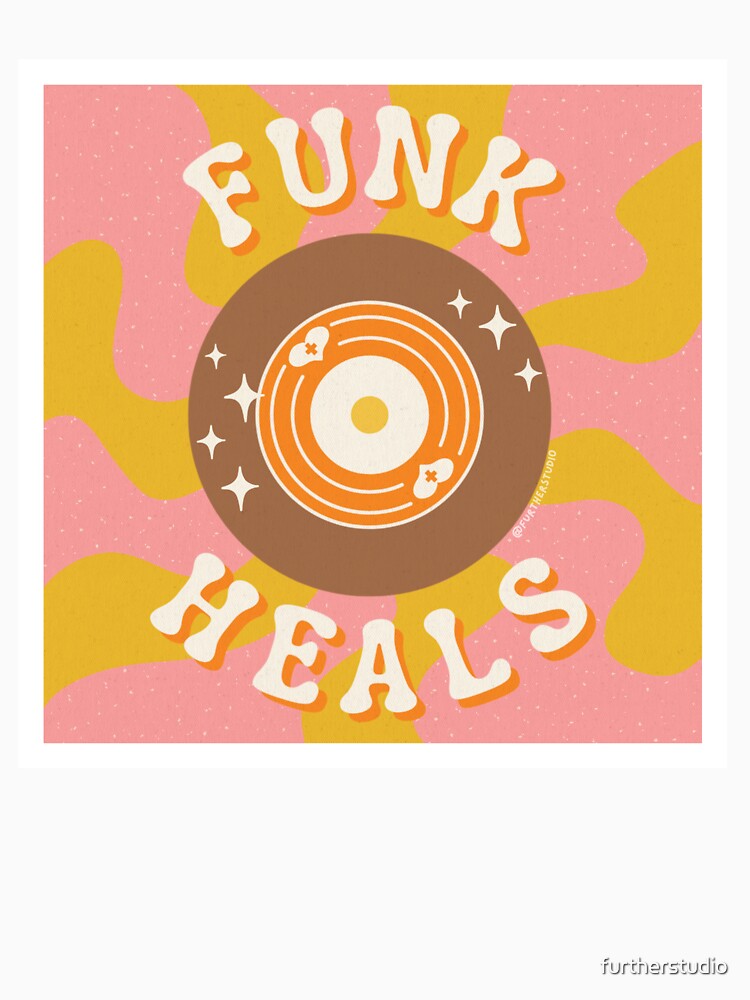 Funky, Psychedelic, Retro Inspired "Funk Heals" Music Lovers Graphic by furtherstudio