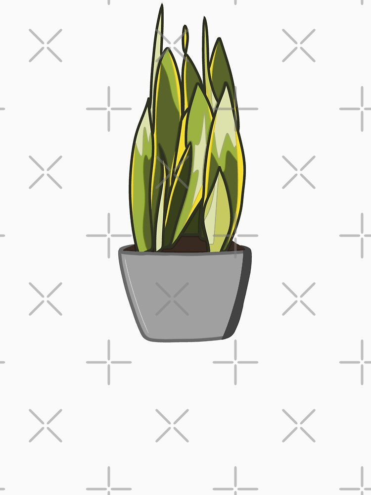 Minimalist Snake Plant Sticker – Sansevieria Houseplant Illustration by VectorsbyV