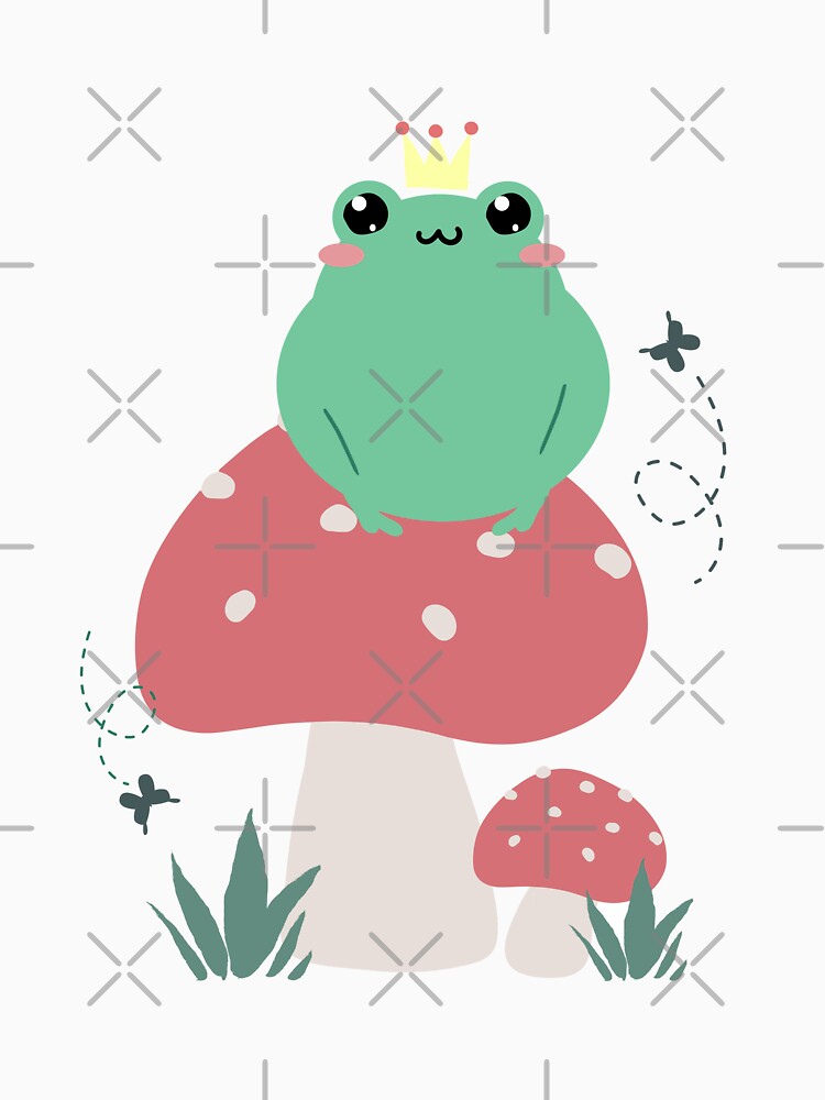 Cute Frog Prince Sitting on a Toadstool by elunemori