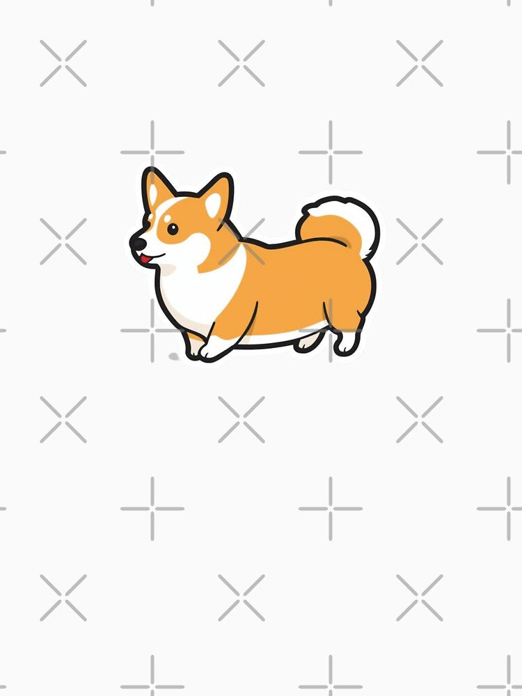 Cute Corgi Butt Fluffy Dog Sticker for Corgi Lovers by NeonNerdStudio