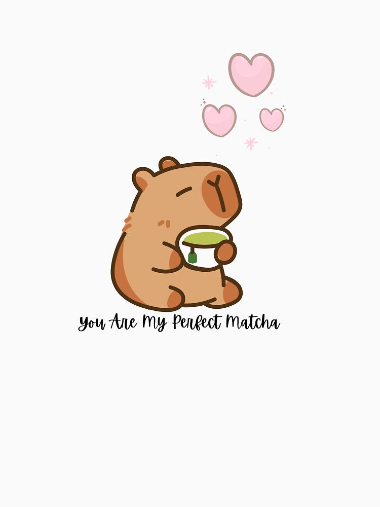 Cute Capybara Perfect Matcha Valentine – Punny Aesthetic Tea Lover by The Honey Pun Shop