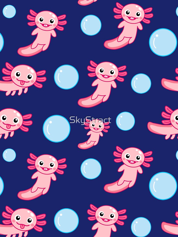 Cute Kawaii Axolotl Pattern by SkyStract