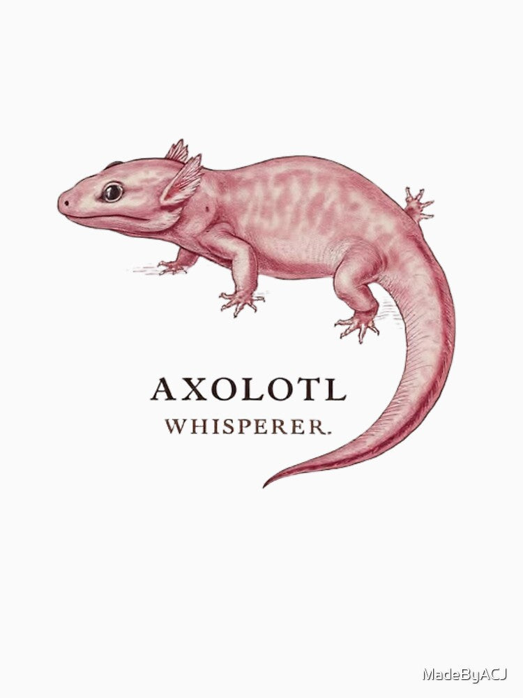 Axolotl Whisperer Retro Design – Cute Pink Axolotl Art – Funny Amphibian Pet Lover by MadeByACJ