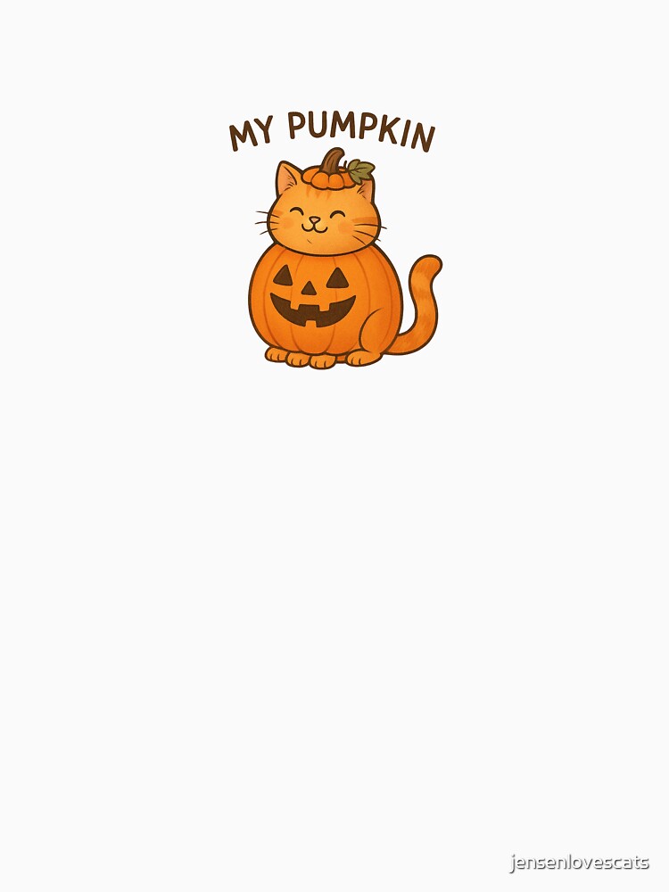 Chunky Orange Cat Pumpkin – Cute Halloween “My Pumpkin” Design by jensenlovescats