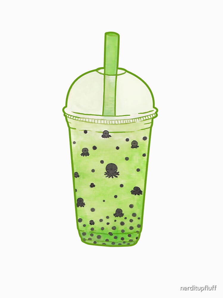 Octopus Bubble Tea (Green) by nerditupfluff