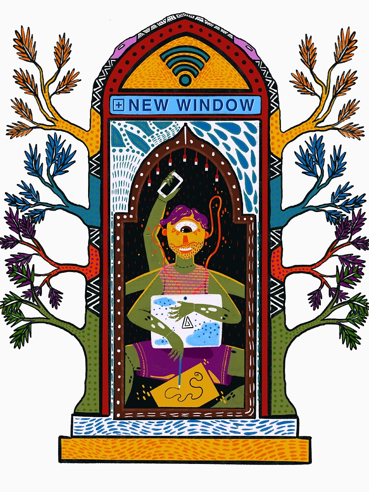 Digital Nomad New Window Funny Remote Work by Sampda Mago