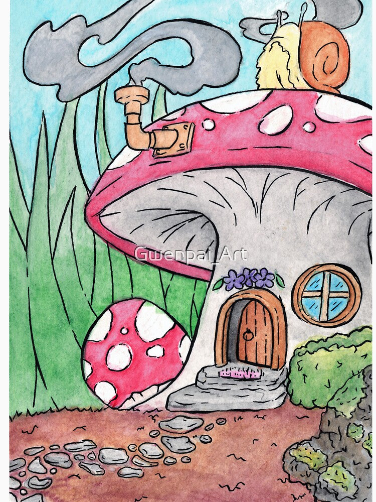 Mushroom House by Gwenpai_Art