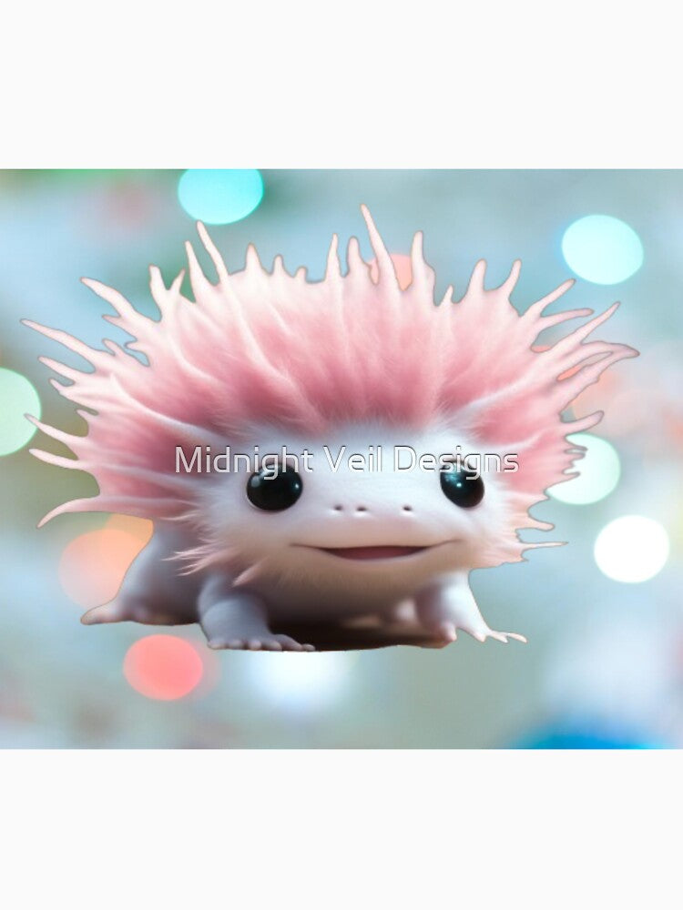 A Cute Axolotl (Background 10) by Midnight Veil Designs
