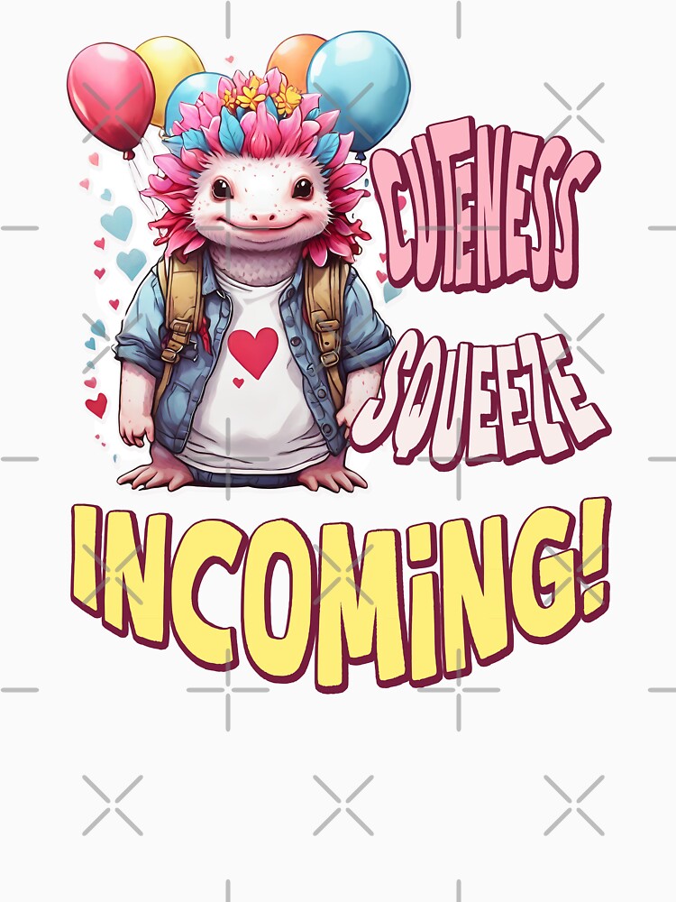 Cuteness Squeeze Incoming! Pink Axolotl funy illustration. by Grygiel23