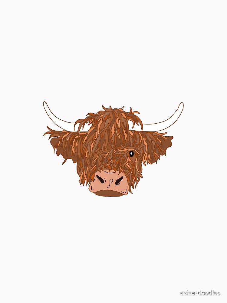 Highland cow by aziza-doodles