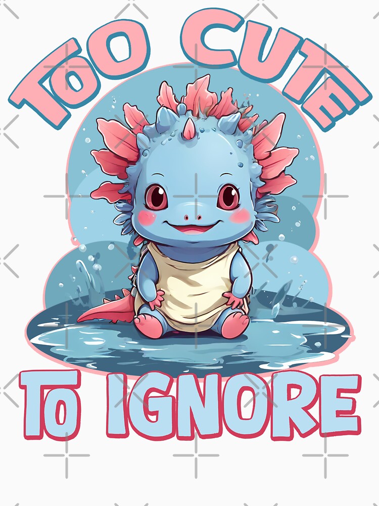 To cute to ignore! Blue Axolotl funny illustration. by Grygiel23