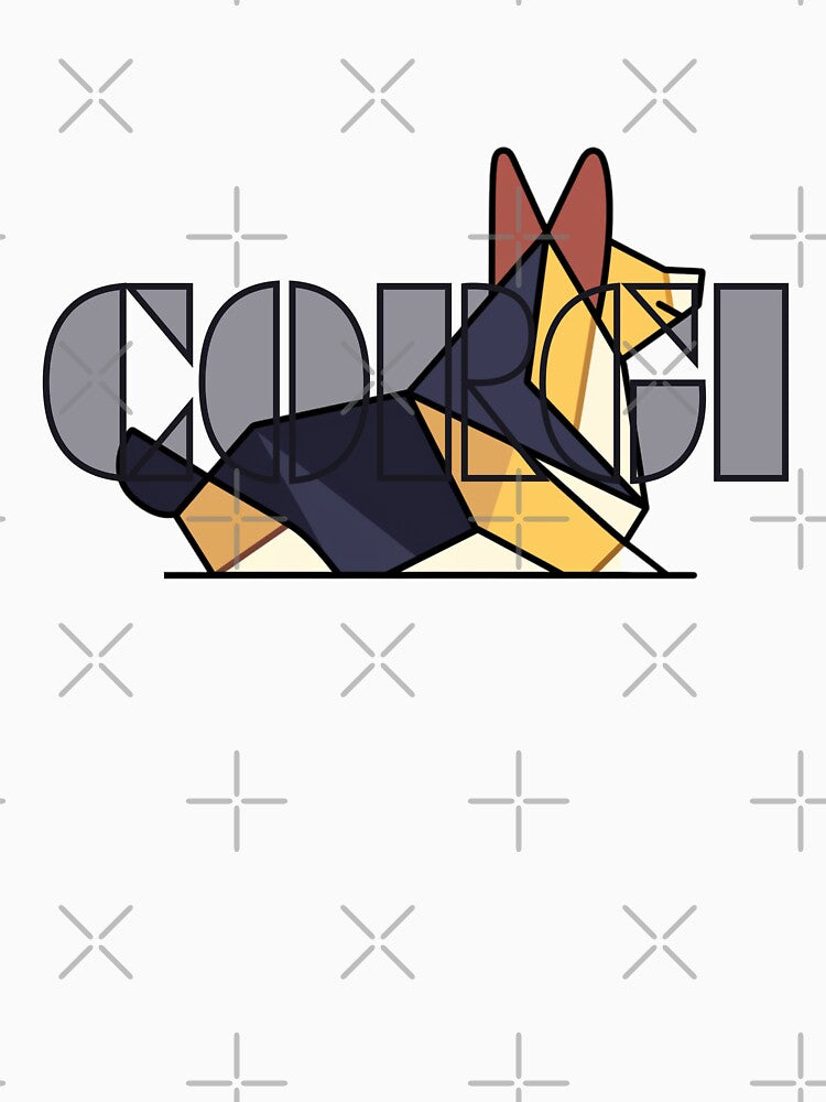 geometric corgi, corgi, geometric, cool, unique by aniMo Japan