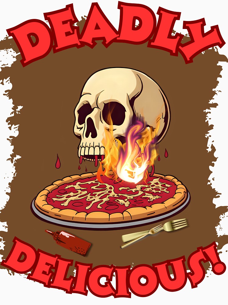 Deadly Delicious Pizza Skull | Funny Horror Foodie Gift by CREEPY CRAZE