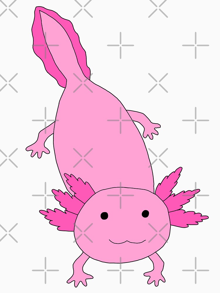 Cute Pastel Pink Happy Axolotl by jays-artworks