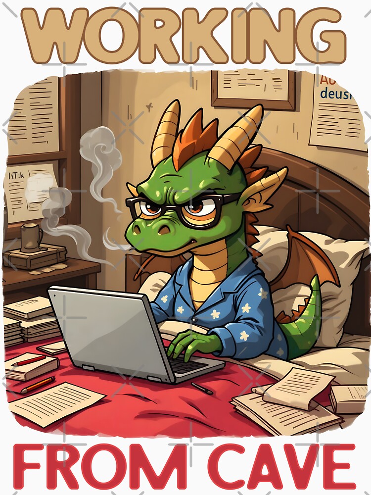 Working from Cave Home Office Dragon Edition by narco075