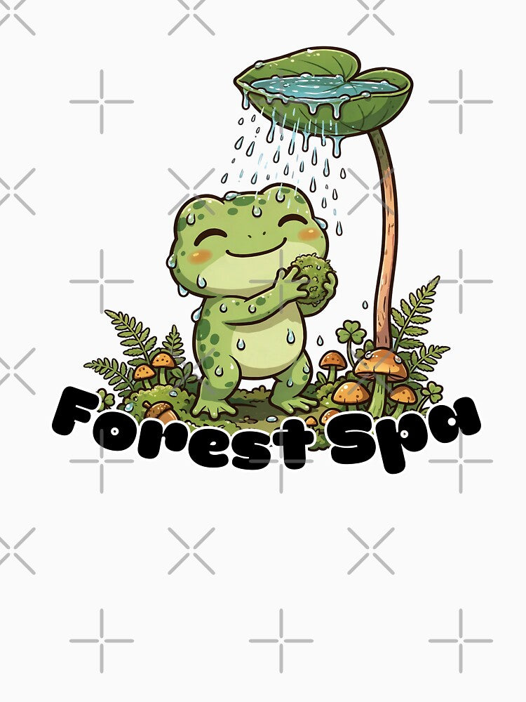 Forest Spa Cute Frog Goblincore Mushroom Leaf Shower by Neurospicy Trolls