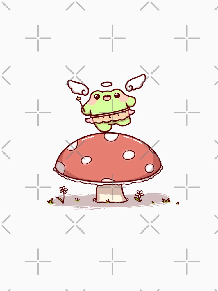 Cute Fair Frog on a Mushroom by Moonwater-draws