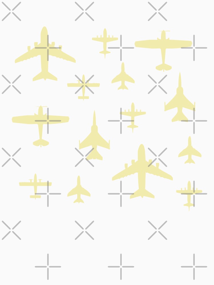 Fly Past Aeroplanes Navy Blue and Beige Pattern by CreativeTwins