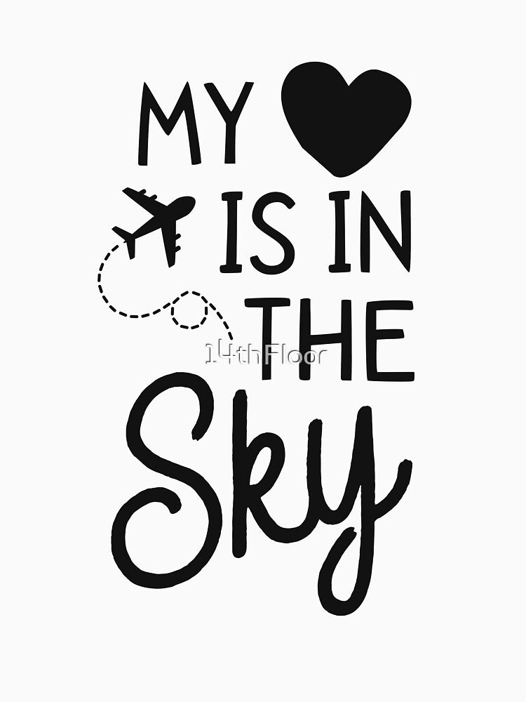Flight Attendant Shirt For Women Mom My Heart Is In The Sky by 14thFloor