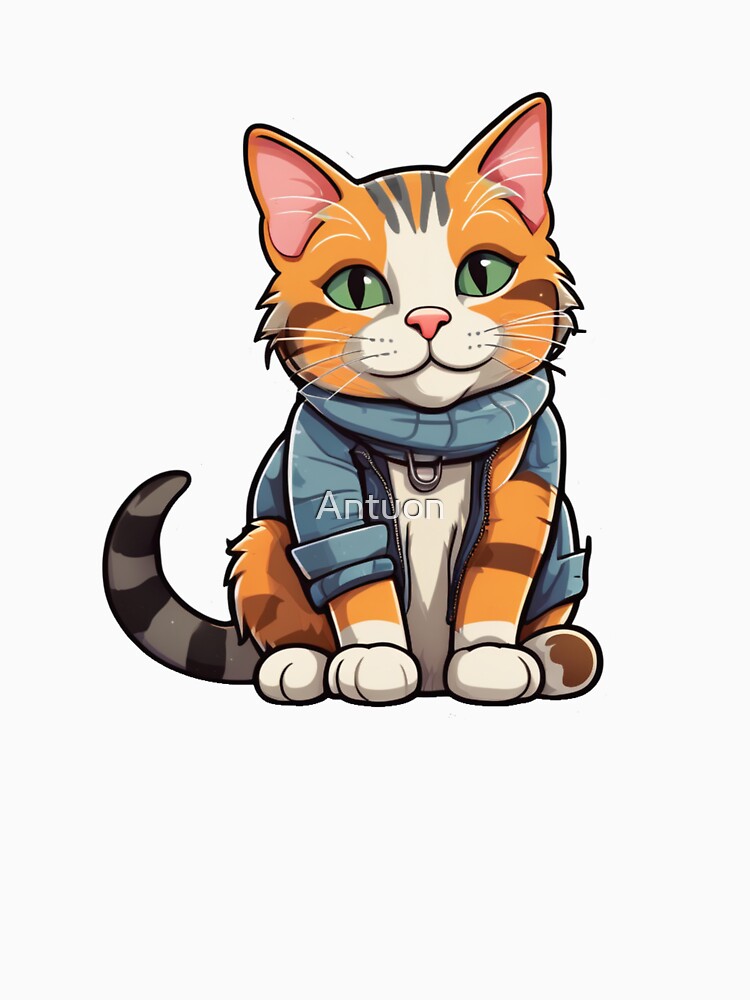 Street Cat Orange Blue by Antuon