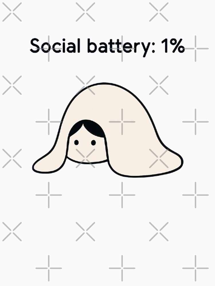 Social Battery 1 Percent Introvert Humor by Amelia Design