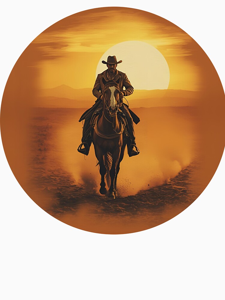 Cowboy Riding Into the Sunset by EsolinNova