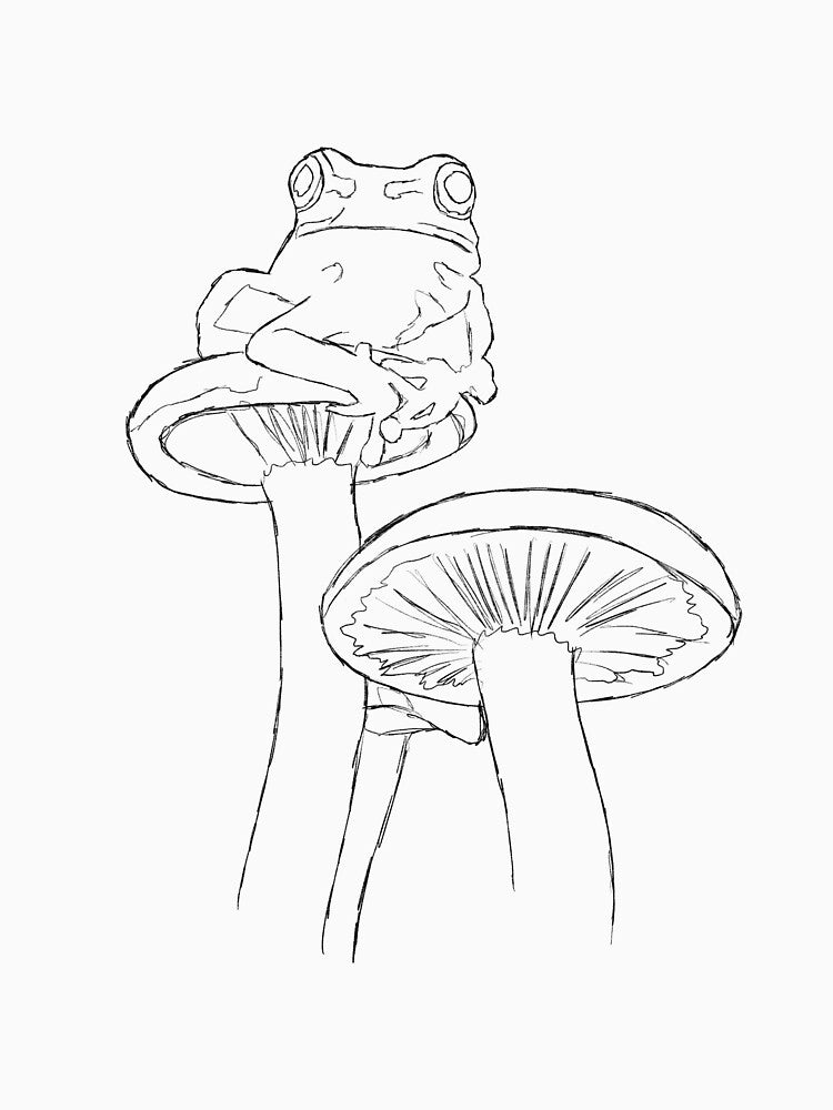 Frog on mushroom by Royal Red Panda