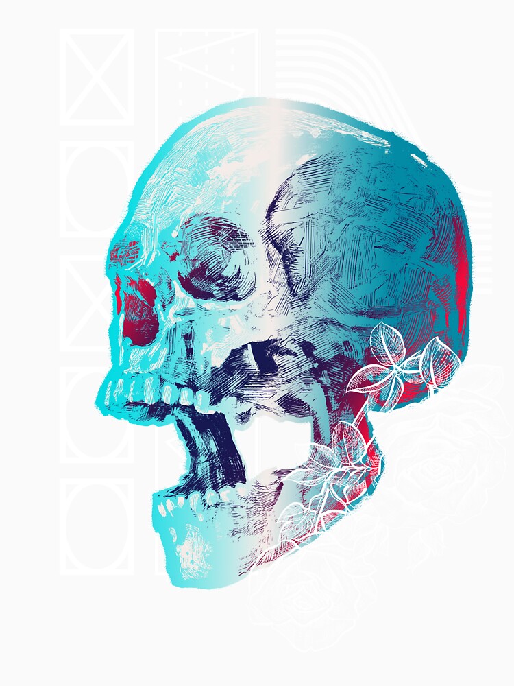 Skull and Roses Bold Streetwear Design by Arcane Orchid