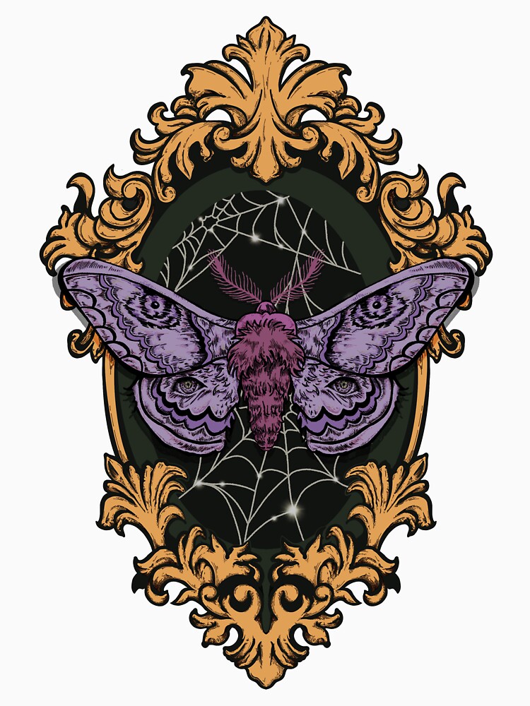 Victorian Goth Moth in Frame - Color Version by Arcane Orchid