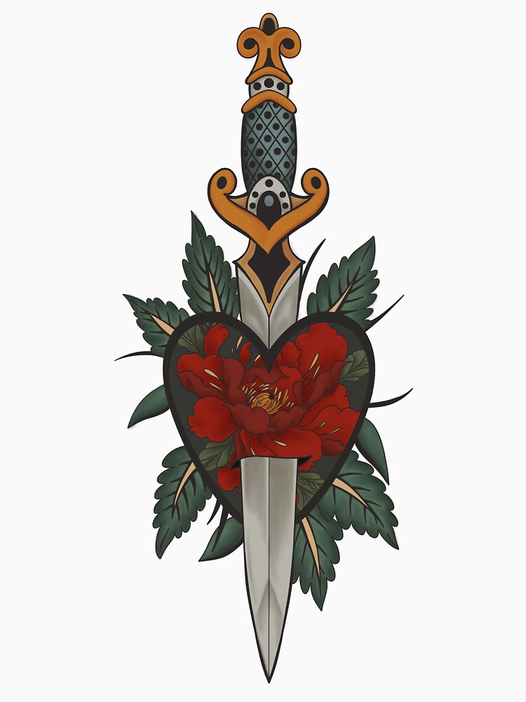 Gothic Sword and Heart Tattoo - Red Version by Arcane Orchid