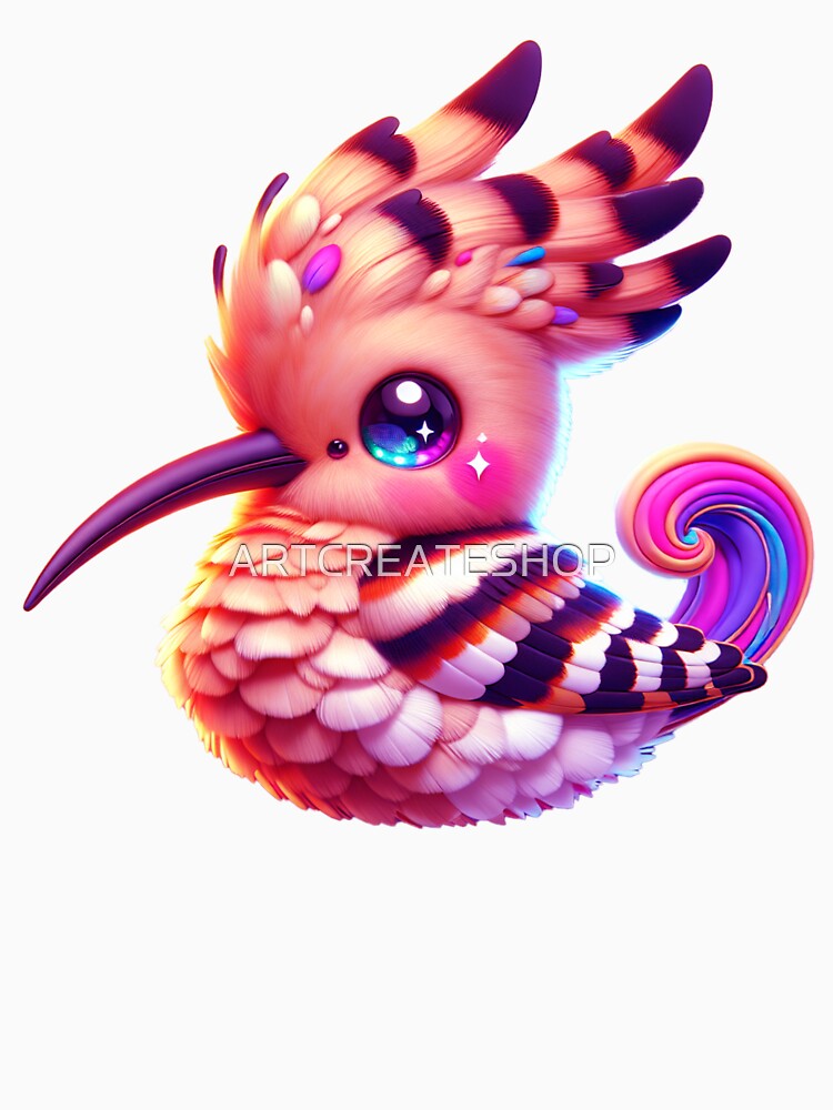 Cosmic Hoopoe Vortex – Psychedelic Flame Bird Sticker by ARTCREATESHOP