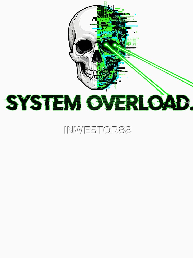 Techno T-Shirt - 'System Overload' - Glitch Skull Rave Art by INWESTOR88