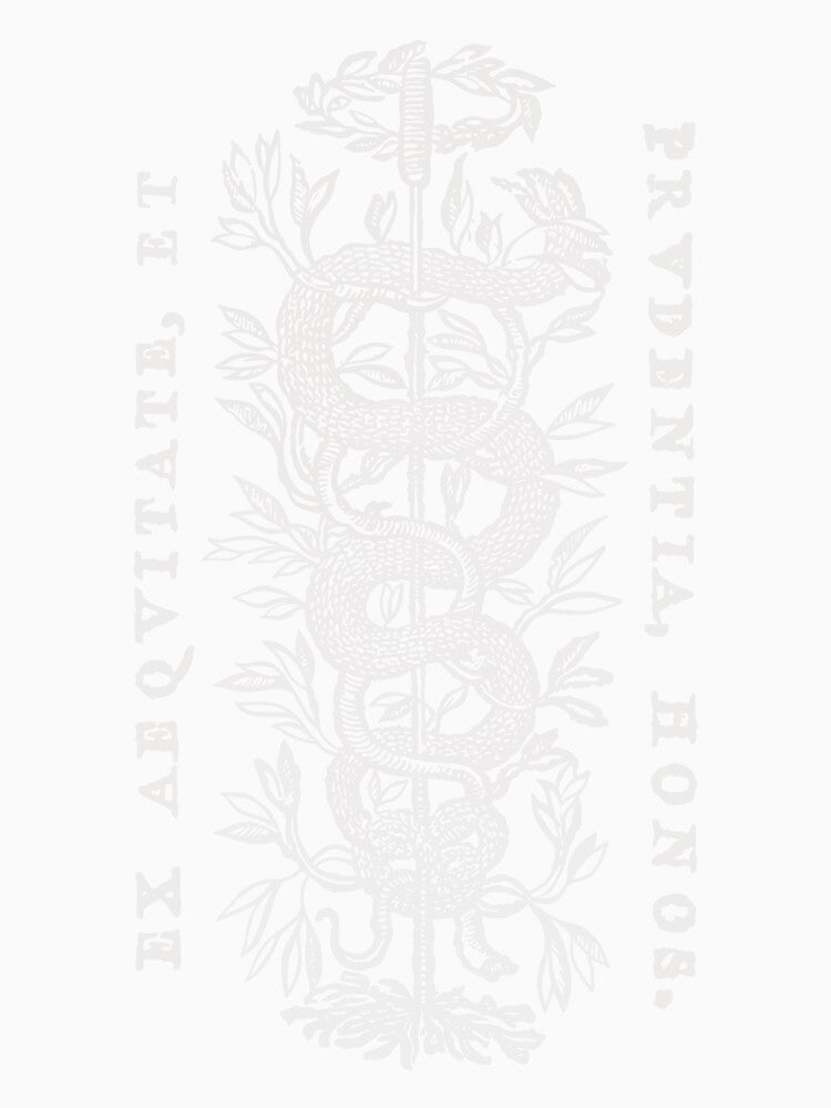Medieval Occult Snake and Sword Etching - White by Arcane Orchid