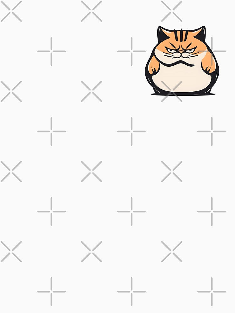Grumpy Chonky Tabby Cat - Adorable Minimalist Feline Art" by CrownedCanvas