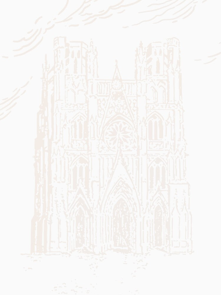 Gothic Castle Engraving Line Art - White Version by Arcane Orchid
