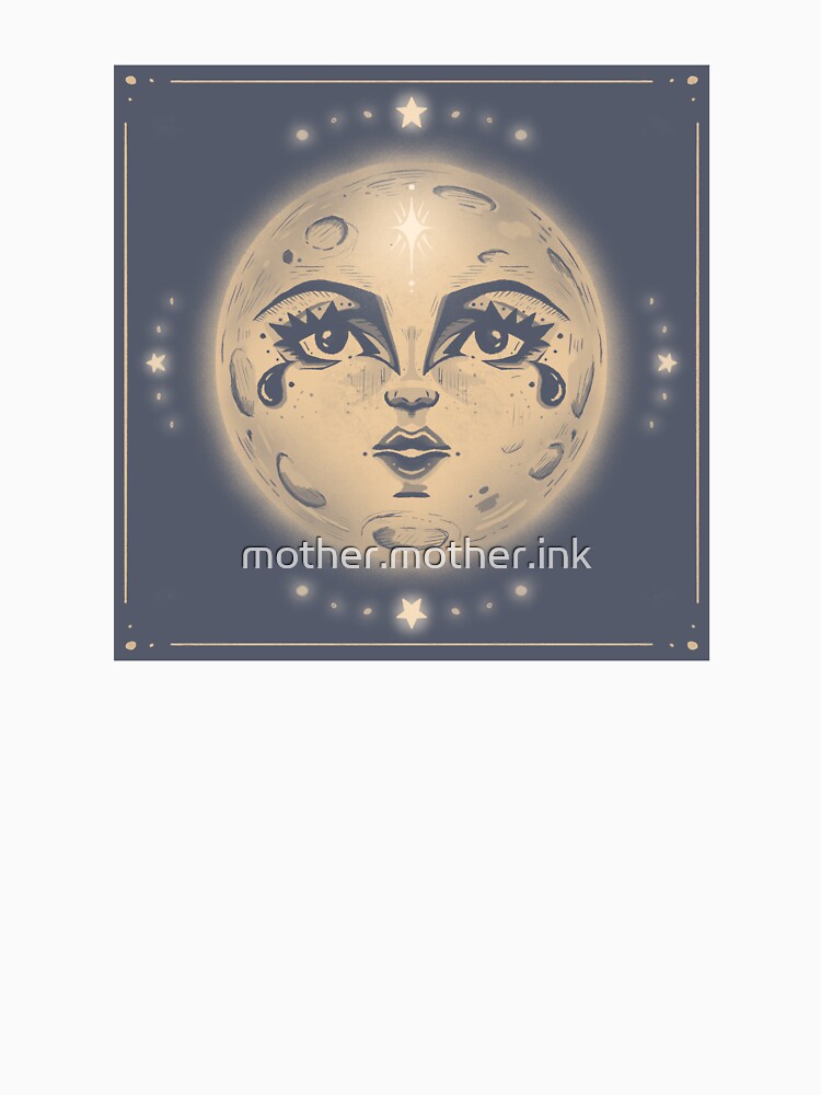 Vintage whimsigoth moon by mother.mother.ink